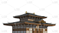 原设计日本住宅孤立在白色背景的3d插图