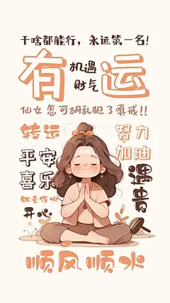 会得到好运哦！ | 佛系男孩女孩壁纸