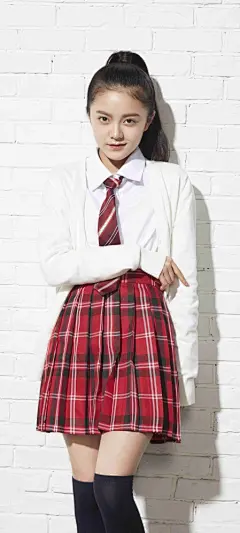 赵今麦 白色衣服 百褶裙 全面屏手机壁纸