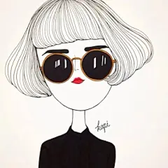 kapi复古女孩 简约系列 头像 线描 壁纸 酷酷