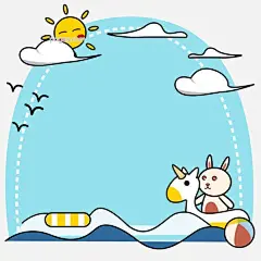 矢量扁平风夏季可爱蓝天大海边框图片大小4167x4167px 图片尺寸499.32 KB 来自PNG搜索网 pngss.com 免费免扣png素材下载！白云#波浪#海鸥#卡通手绘可爱边框#可爱小兔子边框#蓝色边框#蓝天#球#矢量图#太阳#兔子#纹理边框#夏季#