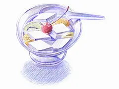 手绘彩铅各种食物