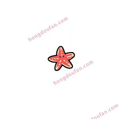 hongdoufan.com 用五角星画红色的小海星！卡通海星简笔画大全