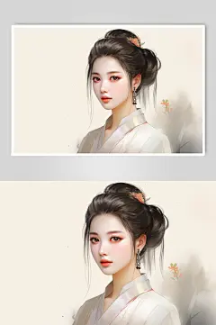 AI数字艺术新中式中国风美女人物插画-众图网