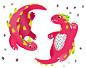 Dragonfruit - mascot and package concept : The Pink Dragon is a healthy food for children and adults. I create cute character - small pink dragon to represent products to people. It will motivate people to choose tasty and healthy food and cheer them up. 