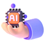 Ai Chip In Hand 3D Icon