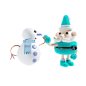 Snowman With Santa  3D Illustration