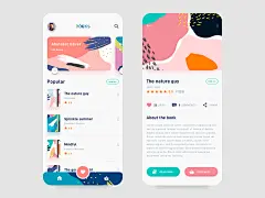 Books App web design product design print mobile typography branding animation books reading app trending ios abstract illustration colorful pdf reading app book