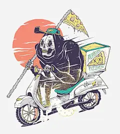 骑车的死神png免抠素材_新图网 https://ixintu.com 电动车 死神 骷髅 死亡