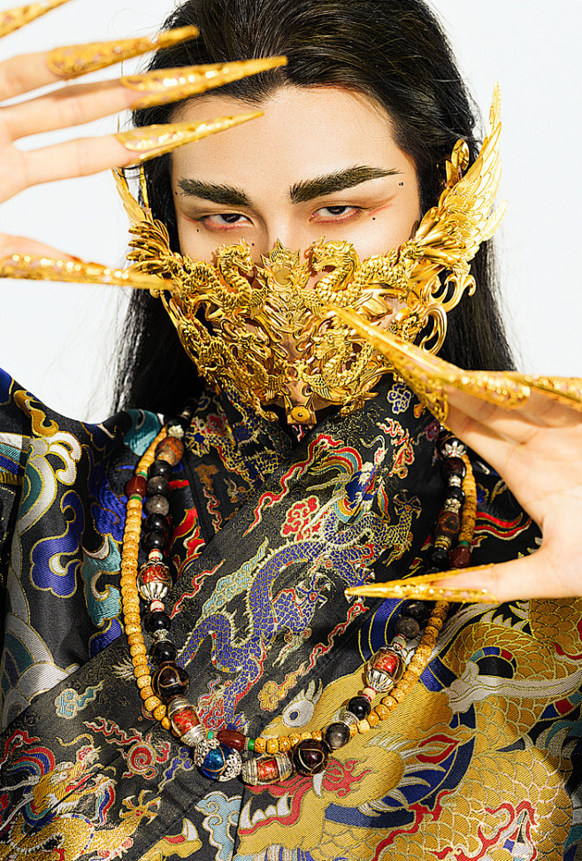 等云来 千金富贵 仿妆花道袍涂云司花领蟒袍