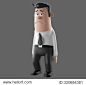 3D render funny cartoon illustrated picture of business man in suit, isolated, no background