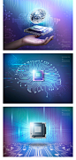 未来科技AI智能芯片CPU人脑纳米技术人机交互海报PSD设计素材-淘宝网