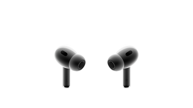 两只白色 AirPods Pro 耳机彼...