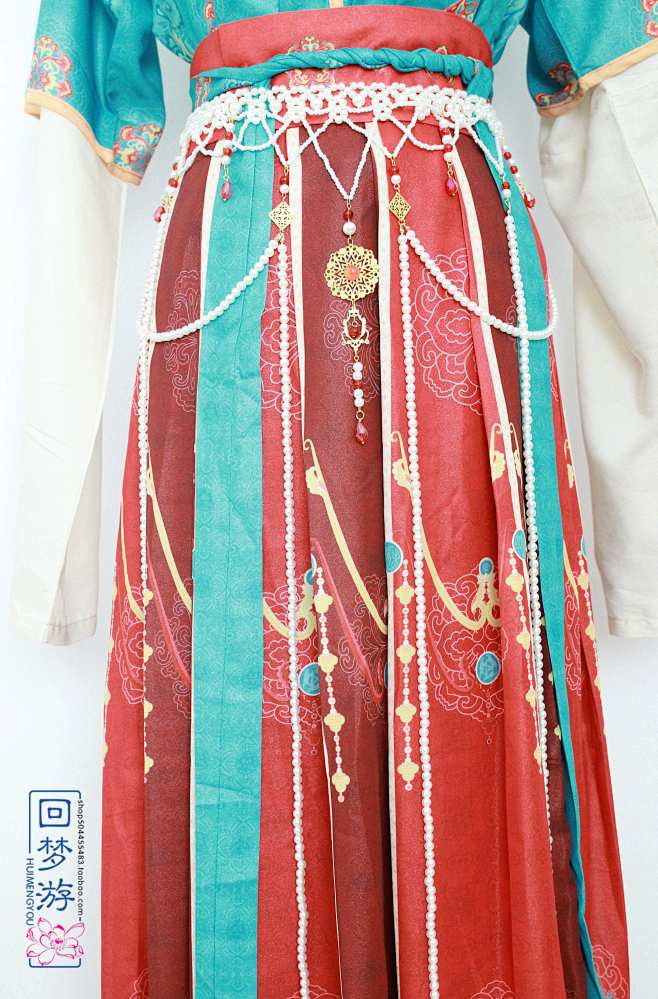 汉服配饰头饰软璎珞腰链腰饰带唐风华丽异域坦领襦裙宫绦-花瓣网