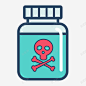 蓝色手绘危险药品医用图标矢量图 设计图片 免费下载 页面网页 平面电商 创意素材