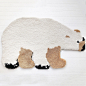 创意地毯北极熊地垫北欧手工地毯动物地垫毯子-淘宝网