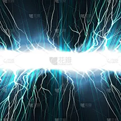 黑暗中闪电的电光