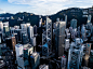 航拍香港CBD中银大厦城市建筑群