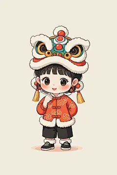 可爱卡通女孩古风女孩素材