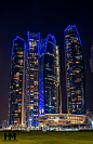 Photograph Fabulous Blue Lights of Etihad (Union) Towers by Hany Mahmoud on 500px