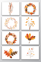 秋天植物叶子枫叶矢量图形