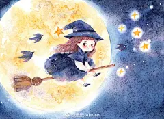 骑扫把串门儿可好
每日一画钟钟插画#水彩手绘# ​​​​