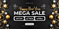 Black and White Simple New Year Sale Banner Landscape