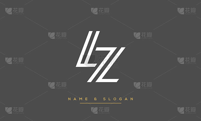 LZ或ZL字母抽象图标标识向量