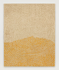 Jennifer Guidi, Becoming the Mountain (Painted White Sand SF #1F, White and Yellow), 2016, sand, acrylic, an oil on linen, 92 x