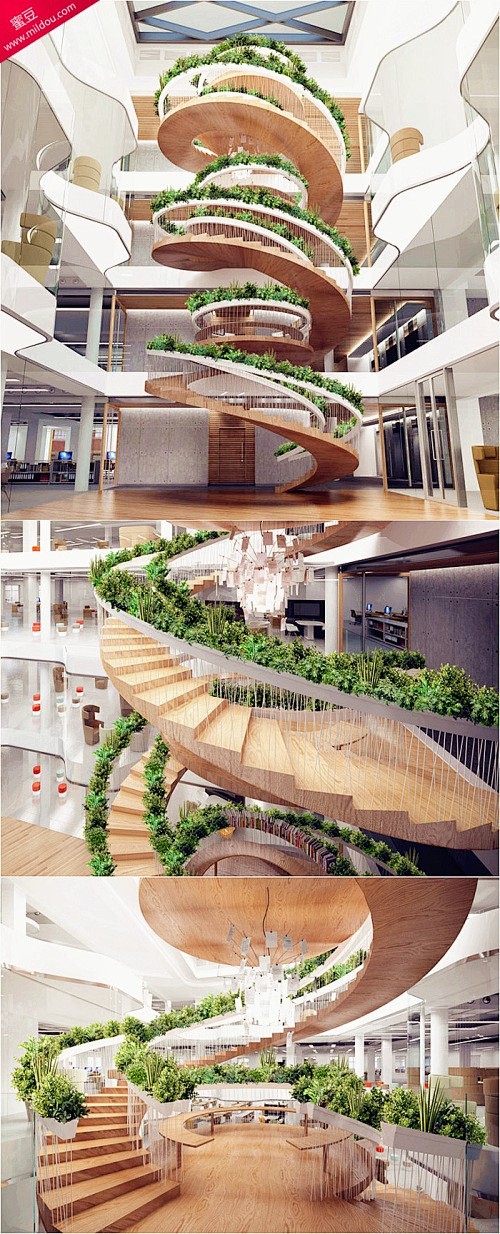 创意,建筑,楼梯,设计,绿化,景观,环境...