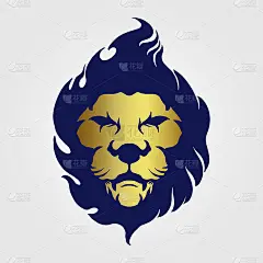 头金狮标志插图为您的工作标志，吉祥物商品t恤，贴纸和标签设计，海报，贺卡广告公司或品牌。“n