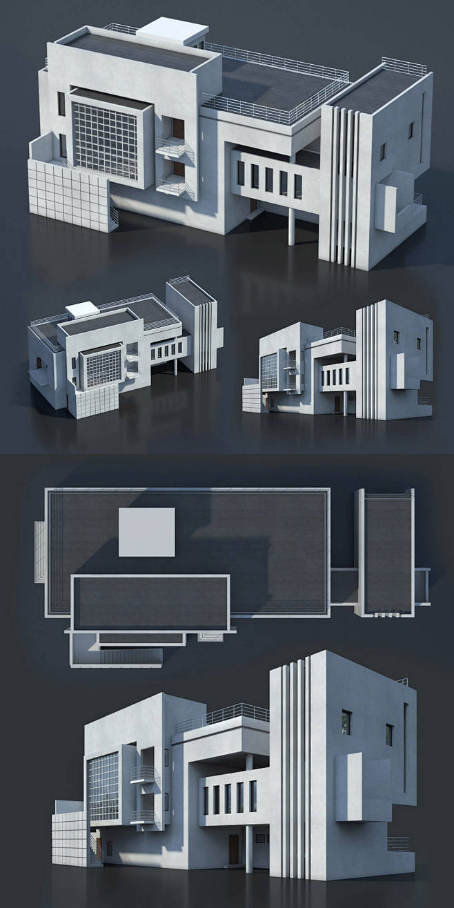 现代建筑楼3D模型（OBJ,MAX） 