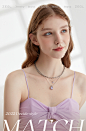 ZEGL设计师液态多层叠戴项链女生小众设计高级感紫色甜酷风锁骨链-tmall.com天猫