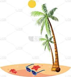 夏天,景象,太阳镜,海滩,棕榈树,天气,海星,海岸线,节日,休闲