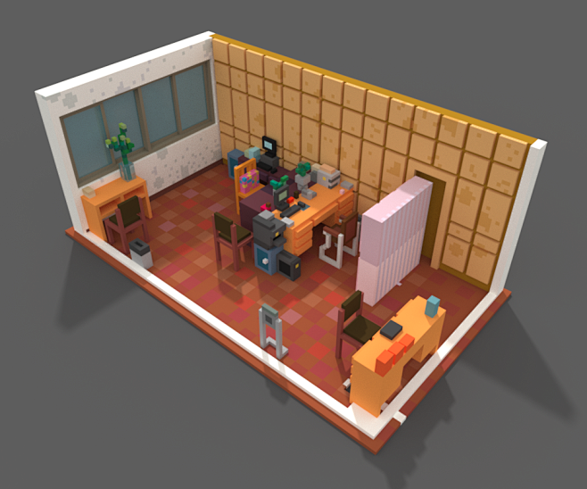  使用MagicaVoxel做的办公室