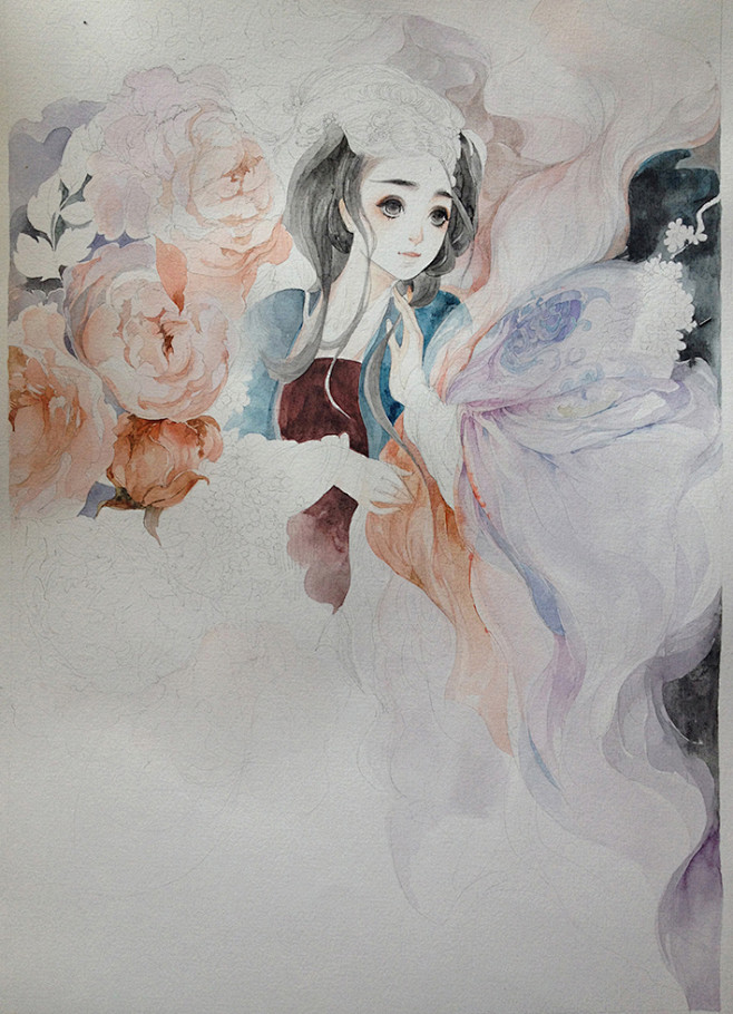 #原创# #插图# #花朵# #古风# ...