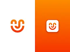 U /微笑字母u笑脸笑脸快乐标志图标标记符号渐变