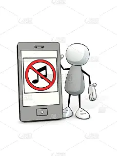 一个拿着智能手机要求关掉声音的猥琐小人