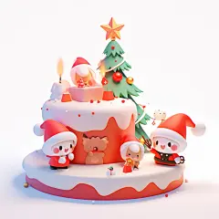 圣诞节装饰素材圣诞节房子3d房子素材