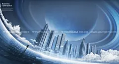 17款科幻未来虚拟商业数据网络空间企业视觉海报设计ps素材源文件下载_颜格视觉