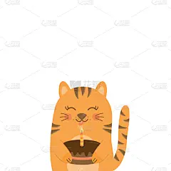 猫,生日,请柬,贺卡,背景分离,蛋糕,动物,幸福,爱,微笑