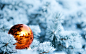 General 2560x1600 New Year snow Christmas ornaments  leaves reflection depth of field