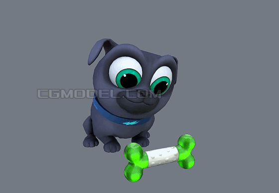 卡通 可爱京巴犬【带表情绑定动画】哈巴狗...