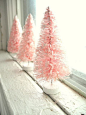 DIY Holiday Craft… Make Bottle Brush Trees | Styled Creative - - I had no idea you could bleach and dye bottle brushes to get this lovely shade of pink!