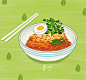 营养早餐小笼包香菇鸡面红薯寿司炒年糕美食海报