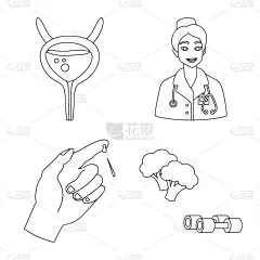 糖尿病,分离着色,图标集,一个物体,专门技术,蔬菜,健康保健,护士,运动,食品