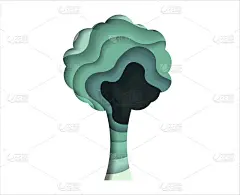 时尚工艺风格的自然概念。想想绿色3D抽象的绿色波浪背景与剪纸形状。认为泡沫。矢量设计布局的业务介绍，