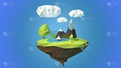浮岛山与天空中的云彩