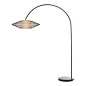 Hive - Kai Arc Floor Lamp - Kai Arc Floor Lamp features hand-laid palm leaf spines which create linear patterns around the exterior of the diffuser, while the inner shade is mylar laminated with handmade paper. The base and stem are powder-coated matte bl