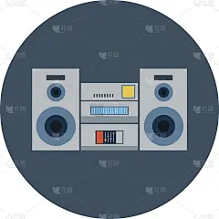 Boombox彩色矢量插图